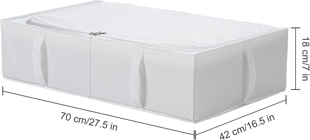 TYEERS Unterbett Aufbewahrungsbox mit Deckel, Strapazierfähiger Stoff, Waschbar, Zusammenklappbar, B