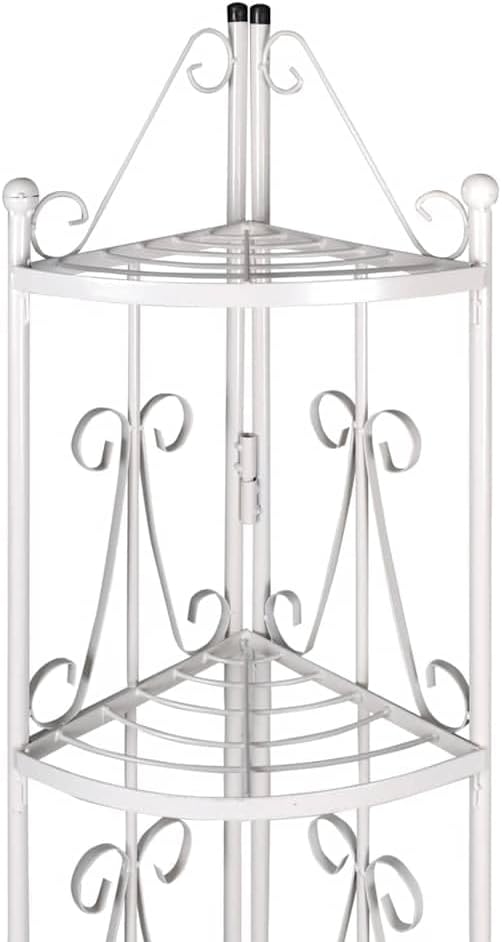 vidaXL Pflanzentreppe Blumenregal Standregal Eckregal Blumentreppe Stahl weiss, Weiss