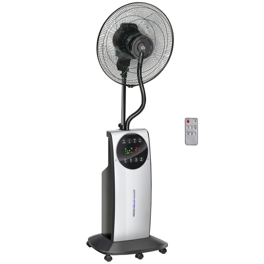 HOMCOM Ventilator mit Wasserkühlung, Standventilator mit Sprühnebel, Timerfunktion, Fernbedienung, o