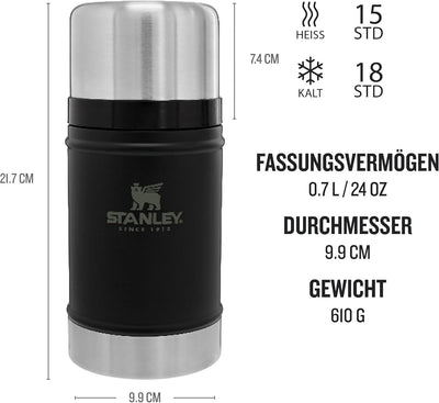 Stanley Classic Legendary Warmhaltebehälter Essen 709 ml - Hält 12 Stunden Heiss oder 18 Stunden Kal