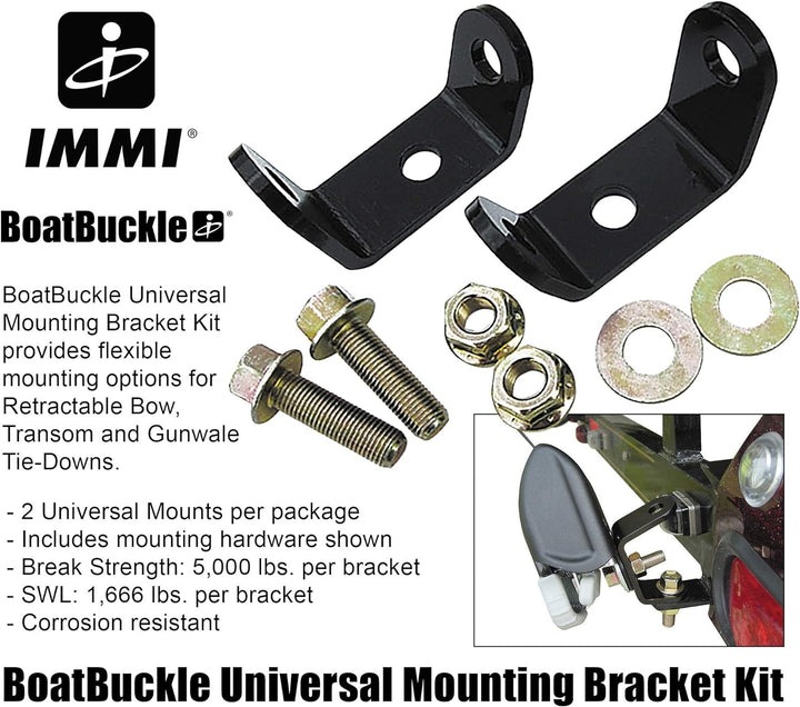 BoatBuckle Universal Mounting Bracket Kit (Black) Schwarz, Schwarz
