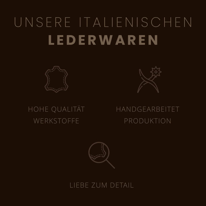 Konferenzmappe A4 aus 100% vollnarbiges Leder mit Reissverschluss - handgefertigt in Italien von erf