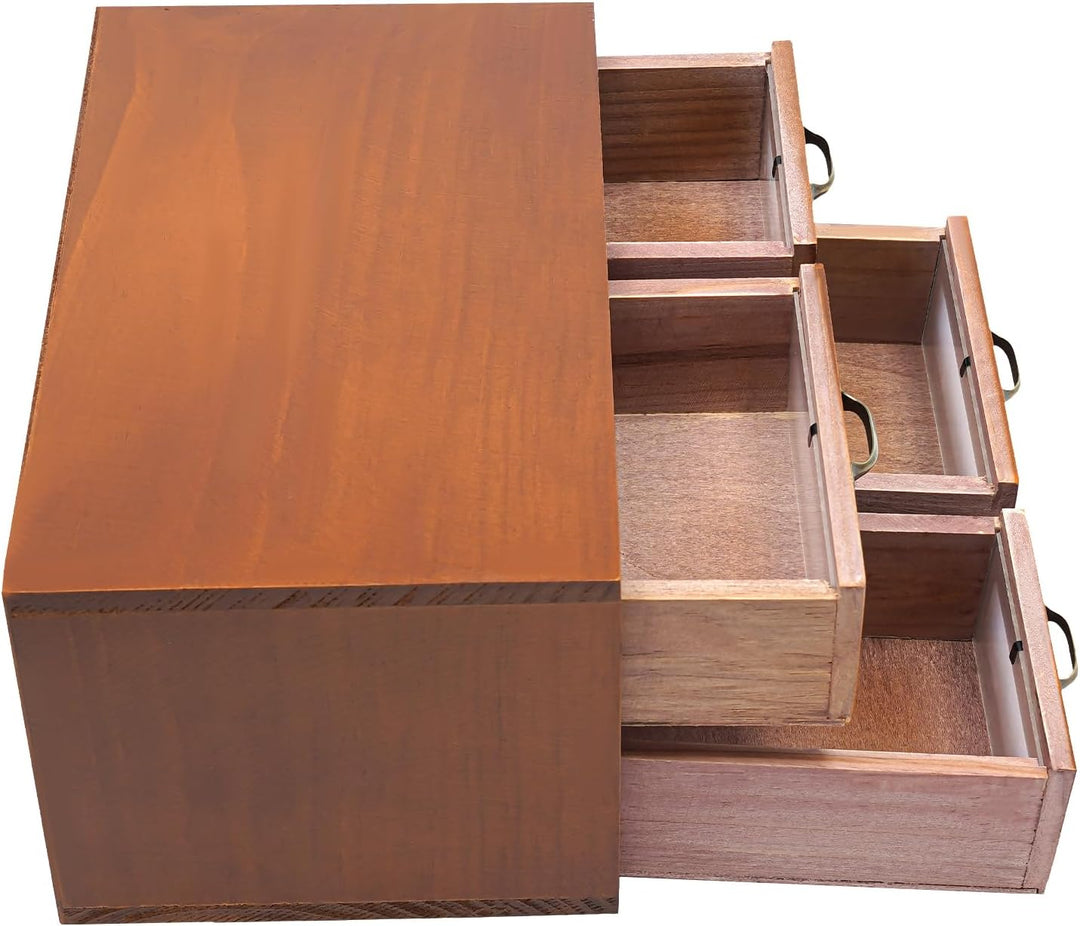 Schreibtisch Organizer Holz Aufbewahrungsschrank Mit 4 Schubladen FüR Zuhause Vintage Holzschubladen