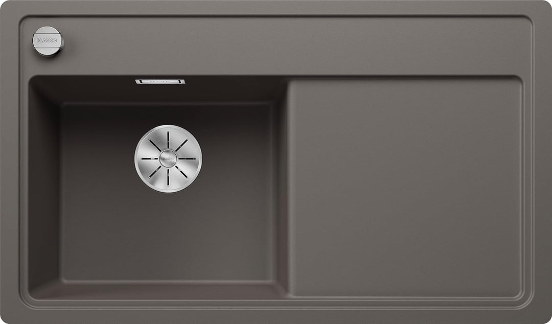 BLANCO ZENAR 45 S-F | SILGRANIT vulkangrau | Einbauart: Flächenbündig | Hauptbecken links | mit Abla