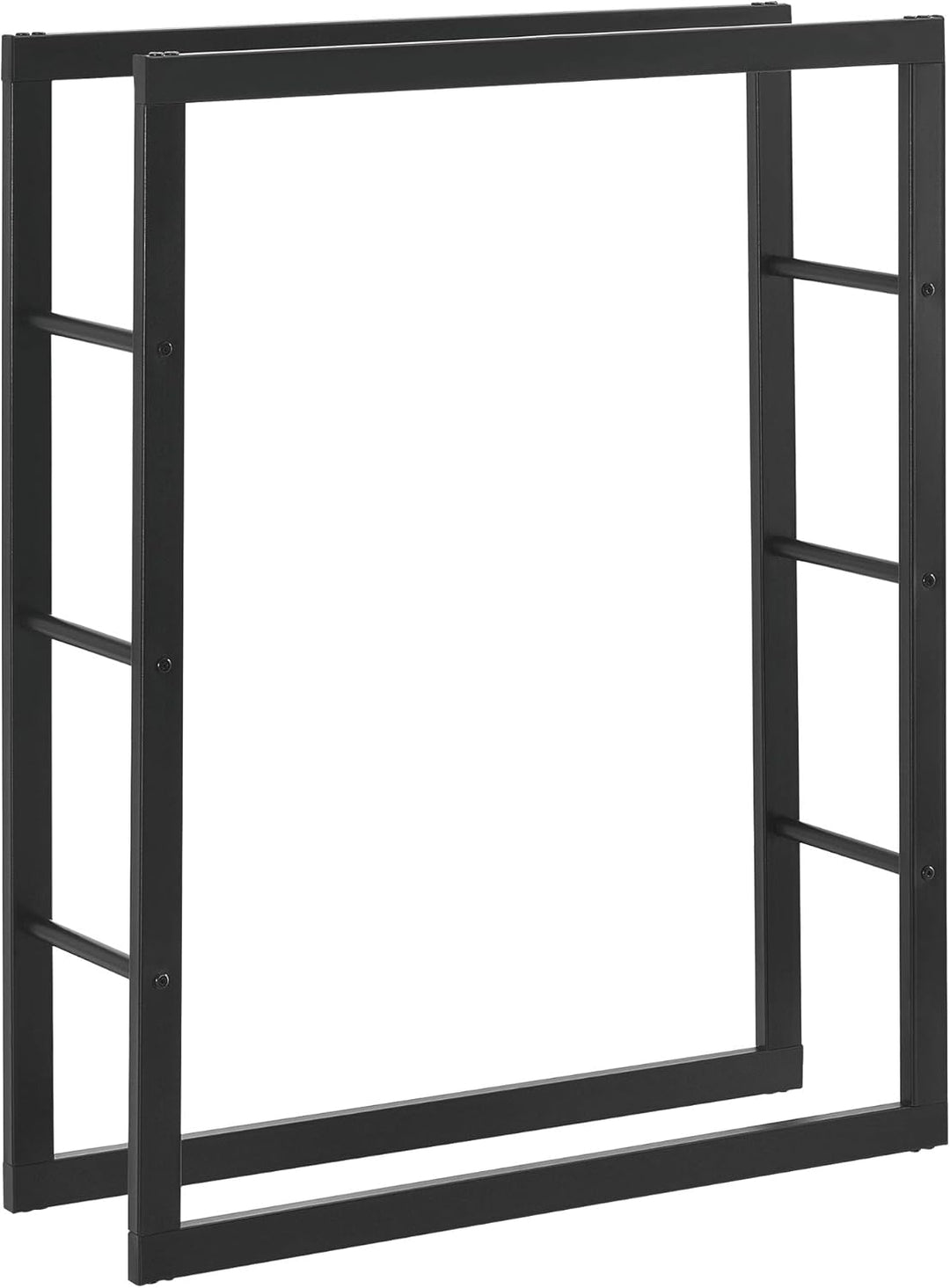 [en.casa] Kaminholzregal 80x100x25cm Brennholzregal Feuerholzregal Holzhalter Schwarz 80 x 100 x 25