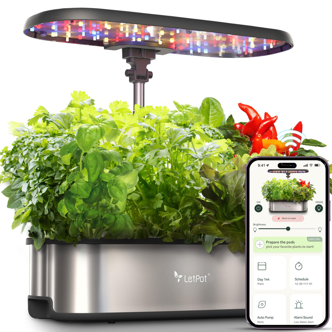 LETPOT LPH-SE WiFi Hydroponisches Anzuchtsystem, 12 Hülsen Smart Herb Garden Kit für Innenräume, Ind