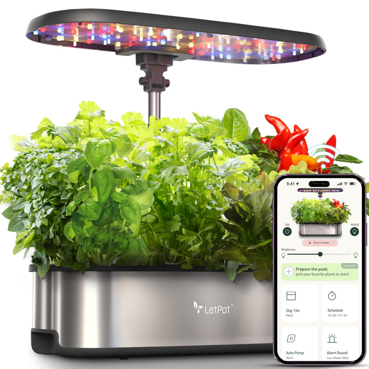 LETPOT LPH-SE WiFi Hydroponisches Anzuchtsystem, 12 Hülsen Smart Herb Garden Kit für Innenräume, Ind