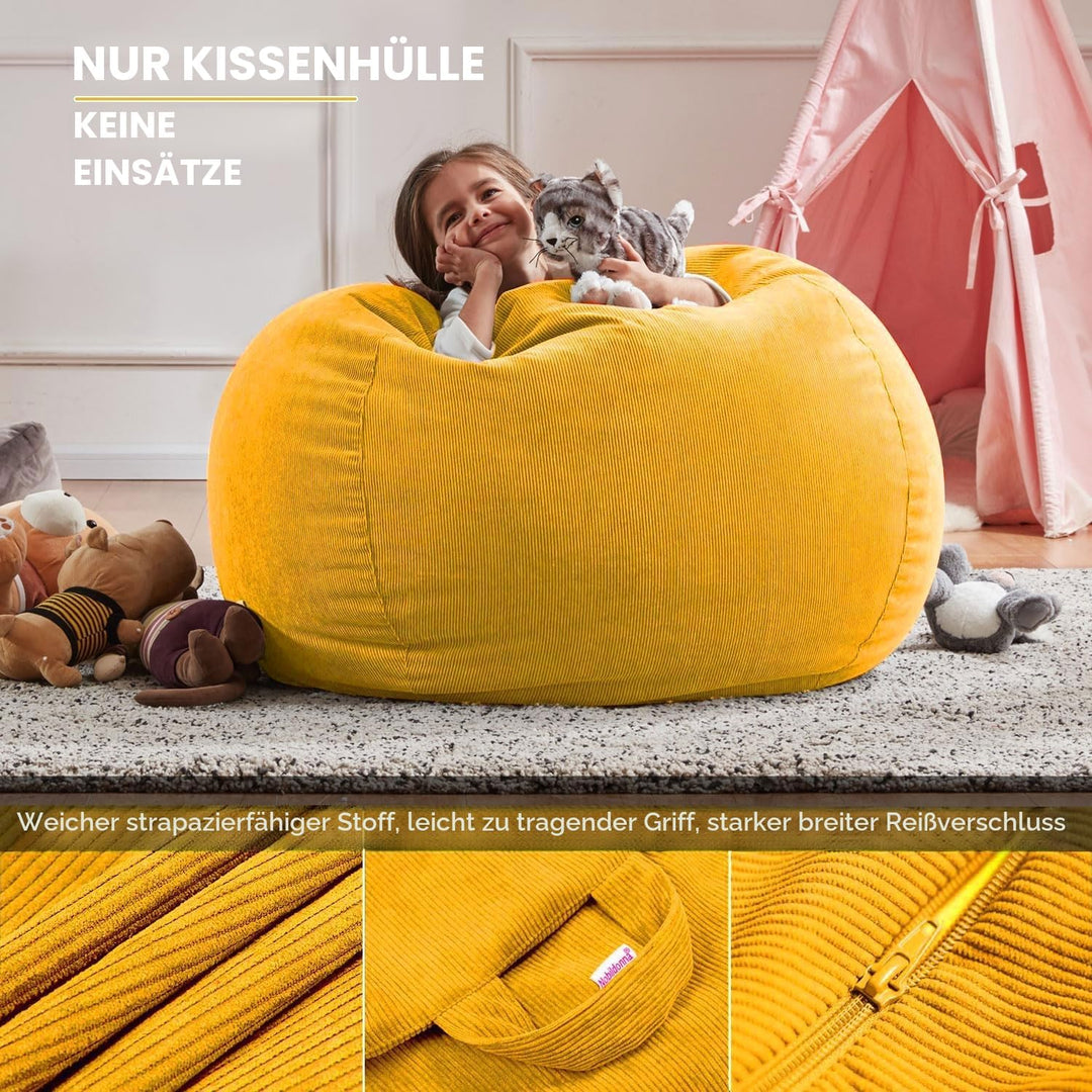 Nobildonna Sitzsackstuhl für Kinder und Erwachsene, nur Bezug (Keine Füllung) für Sofa-Stofftiere, 1