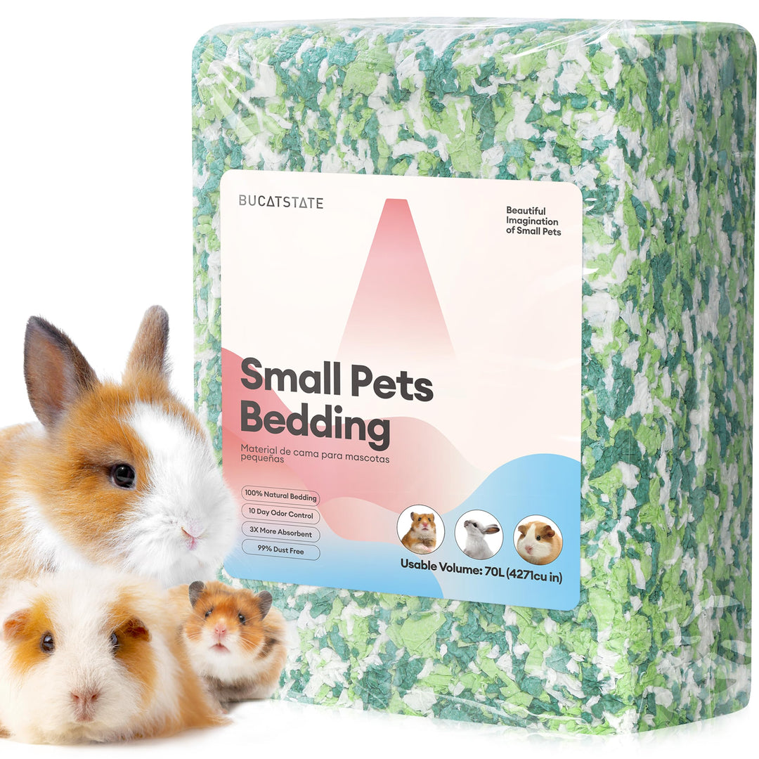 BUCATSTATE Hamsterstreu, 70 l, 99% staubfrei und geruchshemmend, Meerschweincheneinstreu, Naturpapie