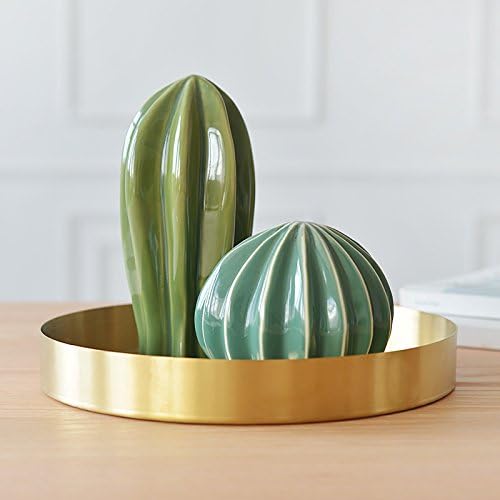Rundes Tablett aus Edelstahl Serviertablett Goldfarben Schmuck- und Make-up-Organizer/Kerzenteller G