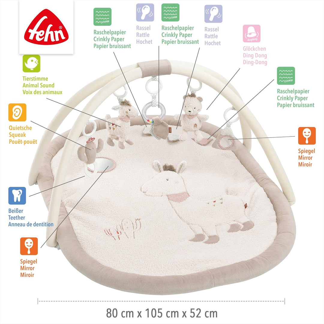 Fehn 058017 3-D-Activity-Decke Peru – Spielspass zum Fühlen & Greifen für Babys und Kleinkinder ab 0