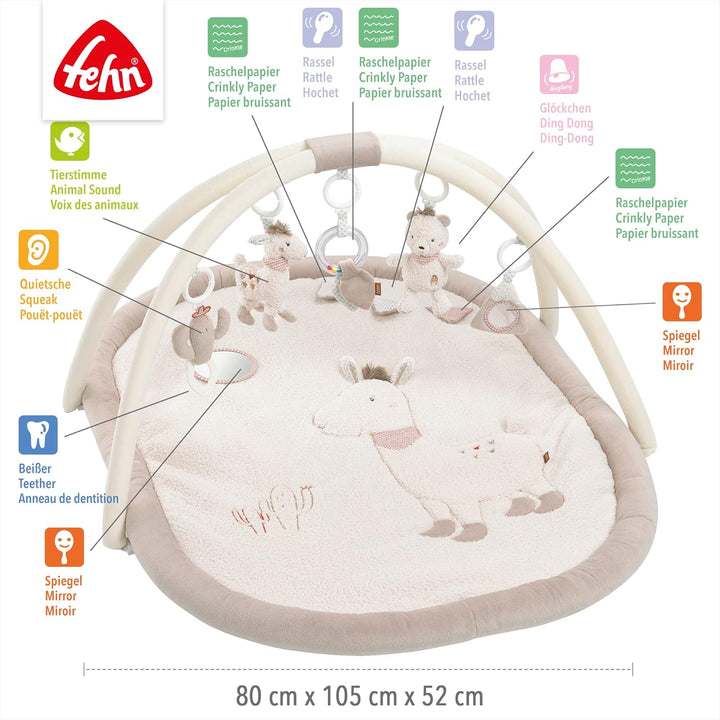 Fehn 058017 3-D-Activity-Decke Peru – Spielspass zum Fühlen & Greifen für Babys und Kleinkinder ab 0