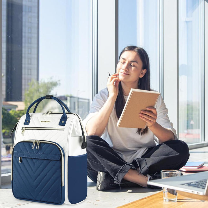 VANKEAN 17-Zoll-Laptop-Rucksack für Damen und Herren, modische Computer-Arbeitstasche, grosse Kapazi