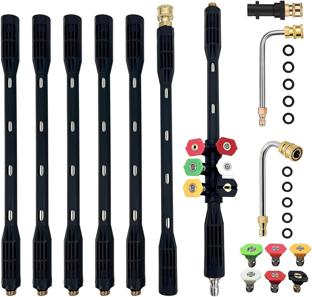 Druckwascher-Verlängerungslanzen-Set, 10-teilig, 4000PSI, 1/4-Zoll-Schnellkupplung, mit 6 Düsenaufsä