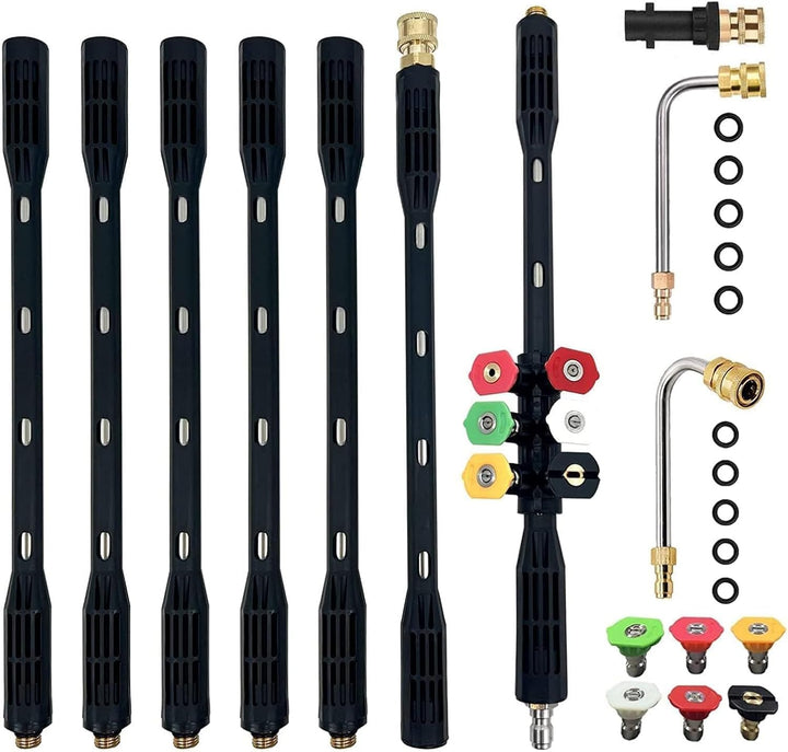 Druckwascher-Verlängerungslanzen-Set, 10-teilig, 4000PSI, 1/4-Zoll-Schnellkupplung, mit 6 Düsenaufsä