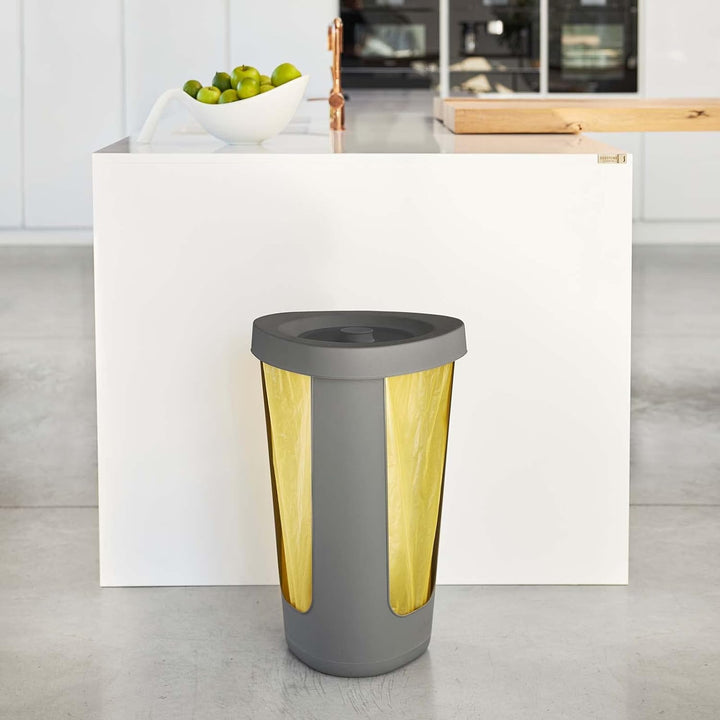 Rotho Fabu 3er-Set Müllsackständer, Kunststoff (PP recycelt), anthrazit, 40.6 cm, 3 3 x Müllsackstän