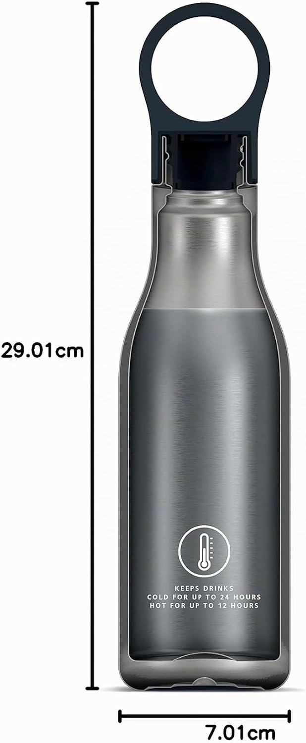 Joseph Joseph Refill Reuse Repeat Reisebecher mit 500 ml Schlaufen, 2-teilig, Blau Blau 500 ml + 340