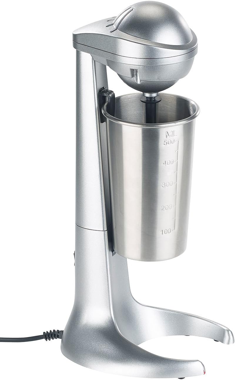 Rosenstein & Söhne Milchshaker: Elektrischer Drink-Mixer mit Edelstahl-Becher, 65 Watt (Milchshaker