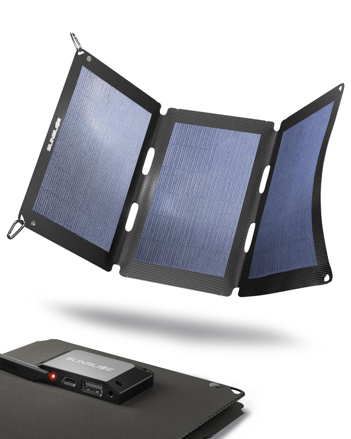Solar Charger Outdoor, Solarmodul flexibel, Solaranlage Camping, Solar Charger wasserdicht mit leist