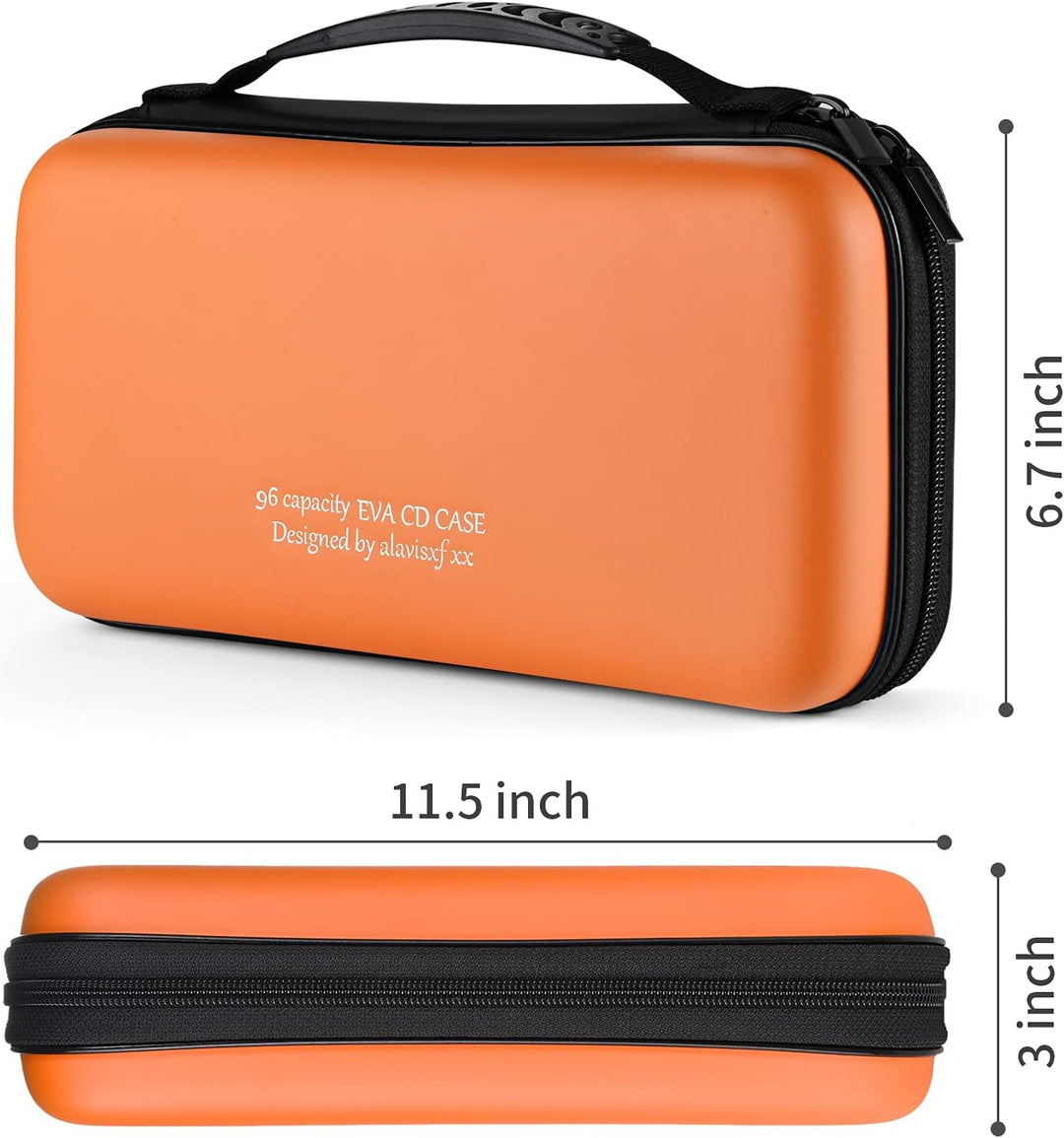 CD Tasche, 96 Kapazität Hart Eva Blu-ray CD-Brieftasche Doppelreissverschluss Handschlaufe Tragbare