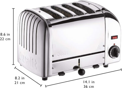 Dualit Classic Vario Toaster 4 Scheiben - Toaster Edelstahl Handgefertigt in GBR - Unique ProHeat® E