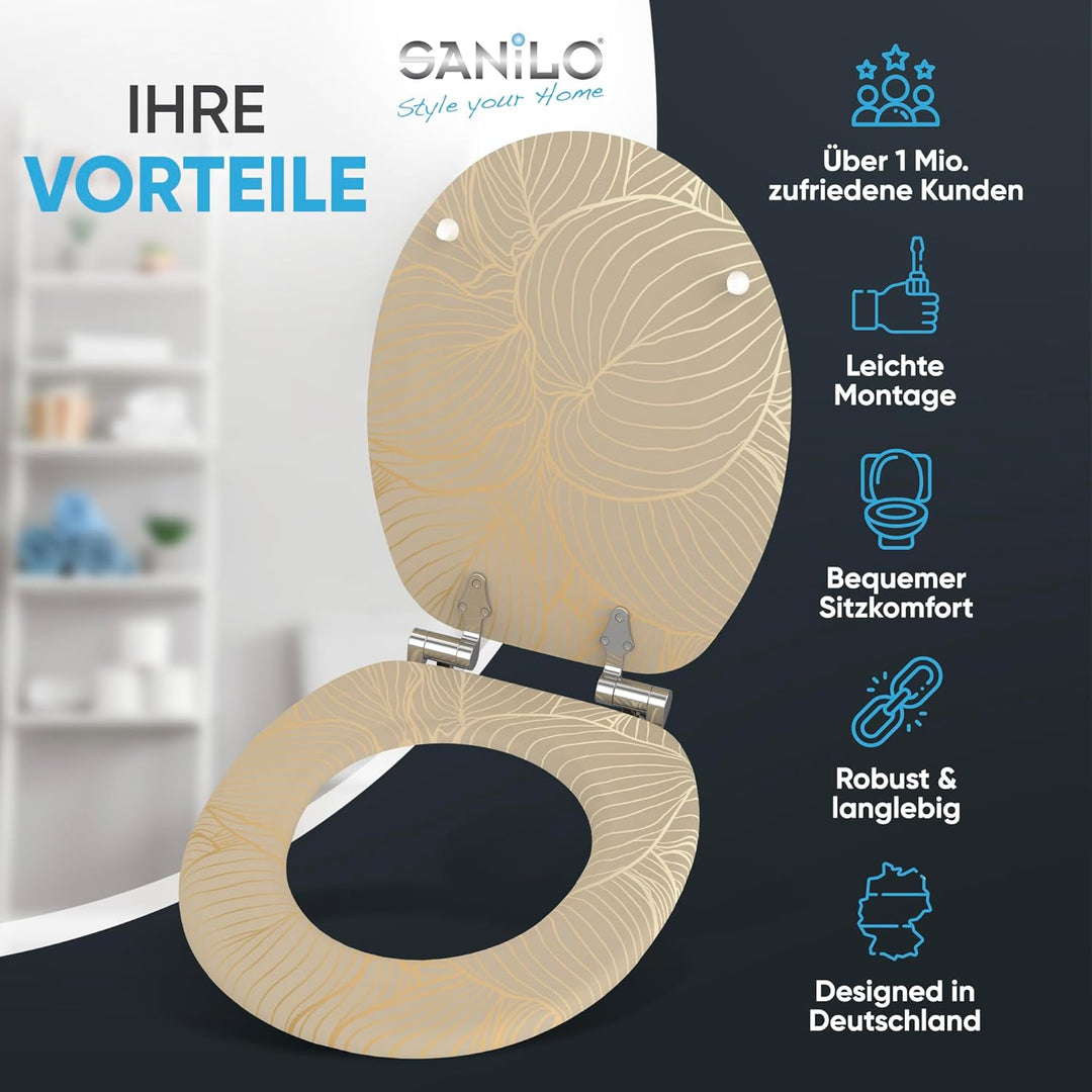 Sanilo WC Sitz mit Absenkautomatik, viele neue Toilettendeckel zur Auswahl, hochwertige Oberfläche,