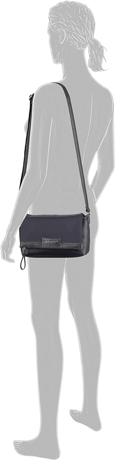 Denim TOM TAILOR CALA Damen Umhängetasche M, 26x7.5x16.5 Schwarz, Schwarz