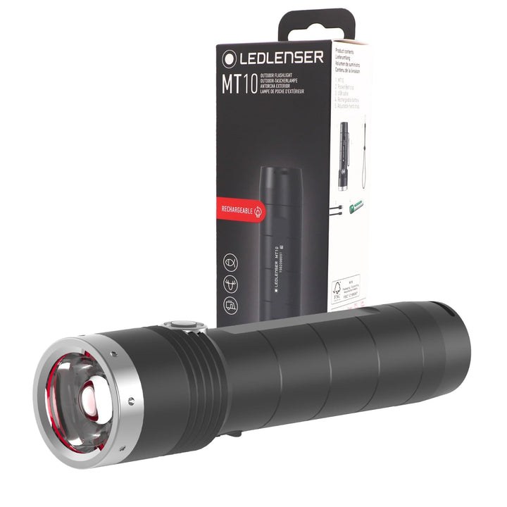 Ledlenser, MT10, LED Taschenlampe, 1000 Lumen, mit Akku, wiederaufladbar, fokussierbar, Leuchtweite