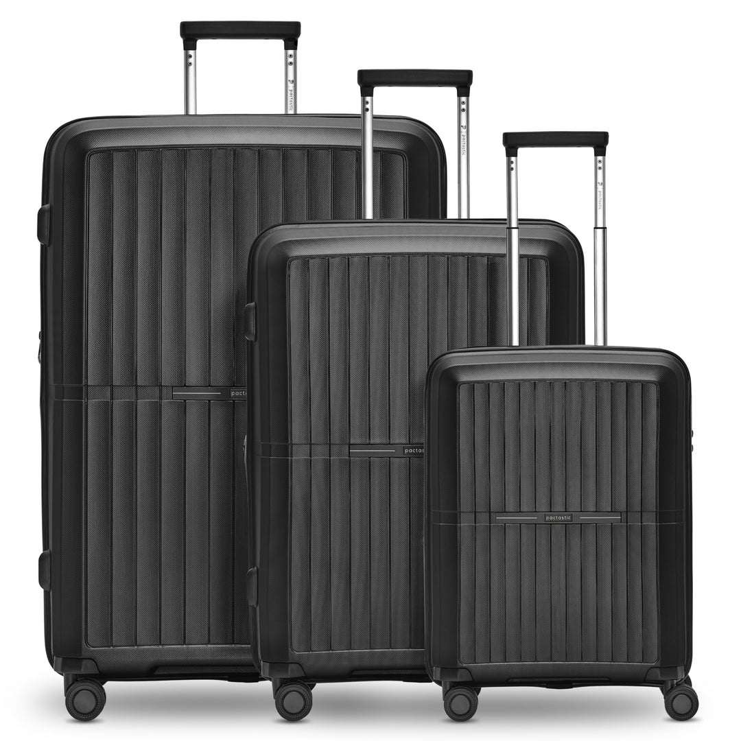 Pactastic Ultra leicht Hartschalen Koffer-Set 3-teilig | Robustes Polypropylen Material | mit Dehnfa
