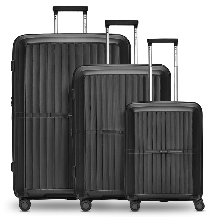 Pactastic Ultra leicht Hartschalen Koffer-Set 3-teilig | Robustes Polypropylen Material | mit Dehnfa