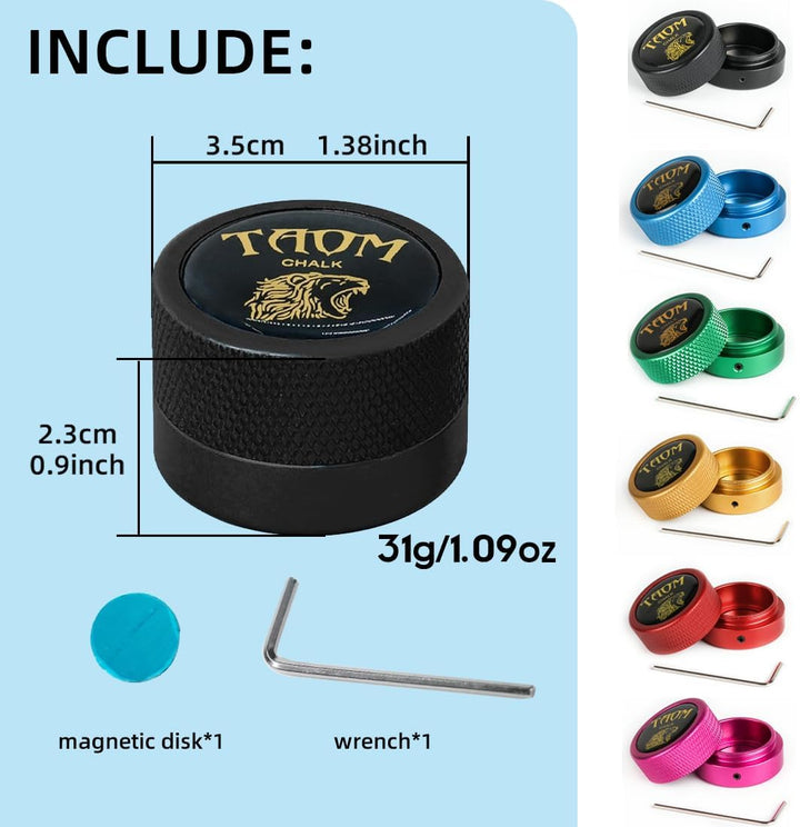 YEUEK TAOM Pool Kreidehalter Runde Form Praktisches Werkzeug Billard Zubehör Magnetische Mini Kreide