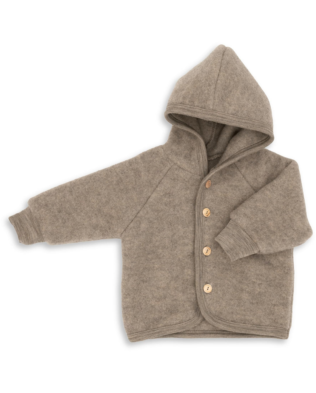 Engel Baby Jacke mit Kapuze Wollfleece 110-116 Walnuss Melange, 110-116 Walnuss Melange