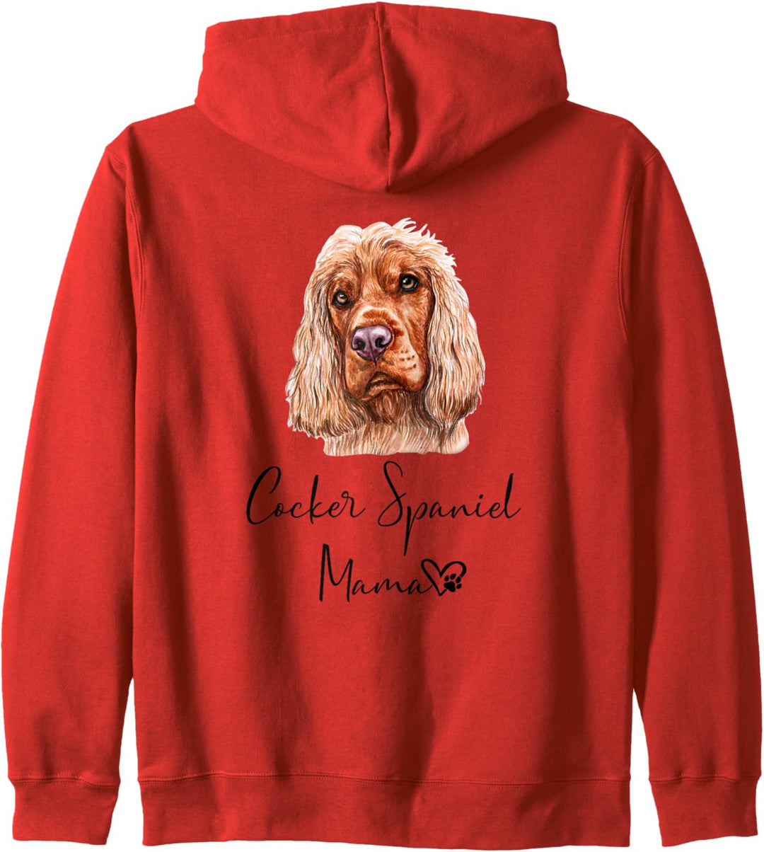 Cocker Spaniel Mama Hundemama Hund Frauchen Rückendruck Kapuzenjacke