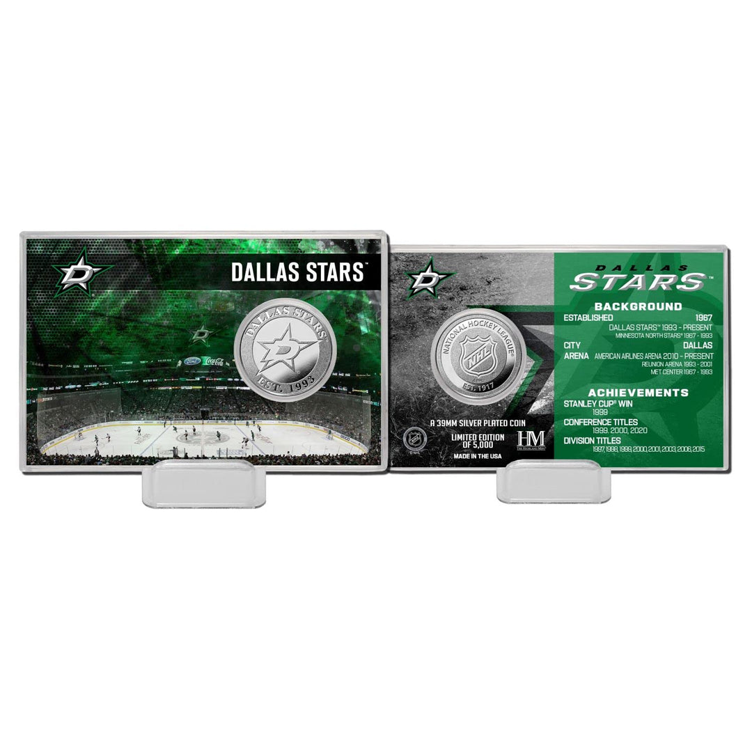 Highland Mint NHL Team History Silver Coin Card - Dallas Stars