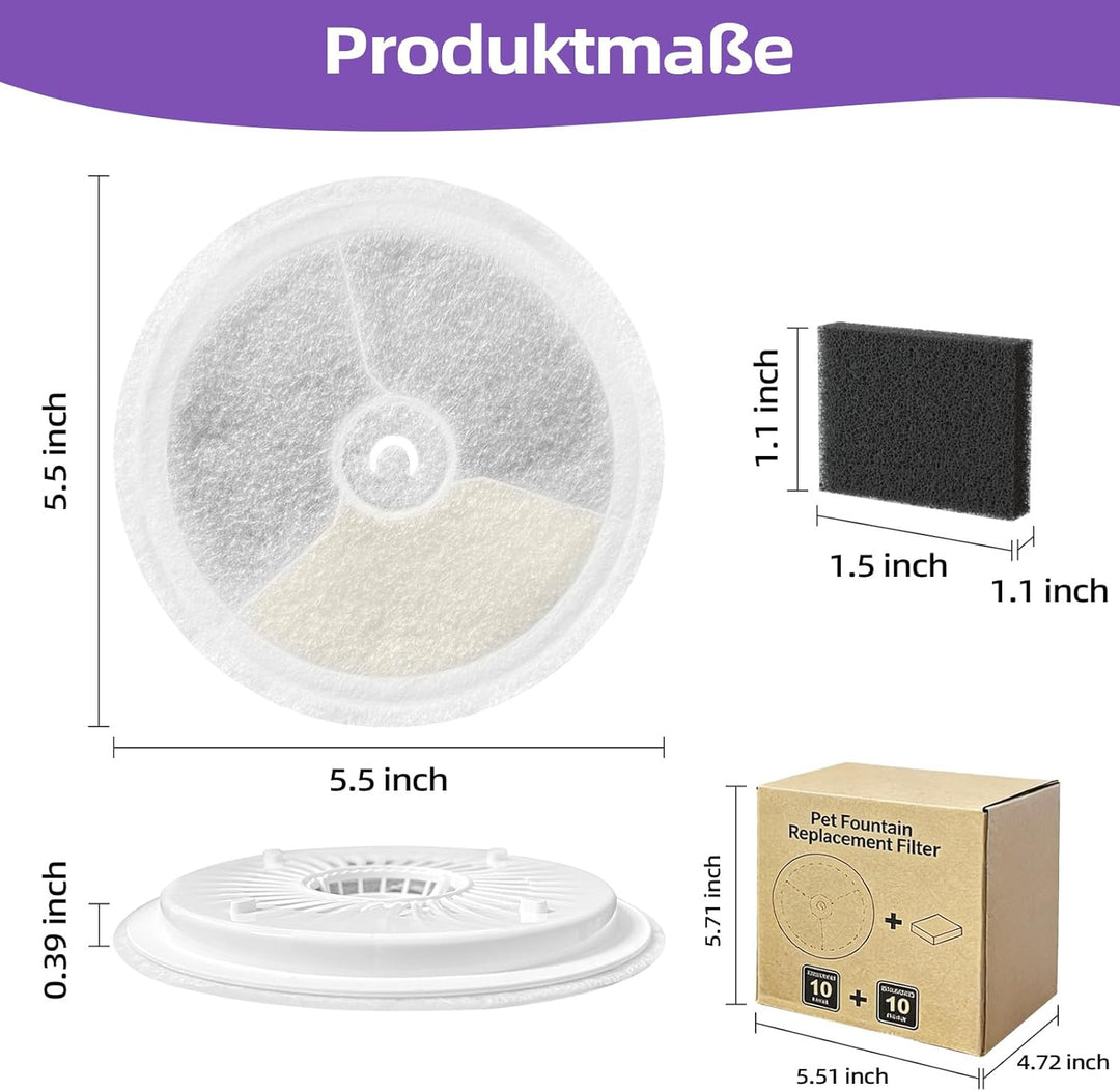 Upgegradete Katzenbrunnen Filter 3.0 für E versweet Solo 2/Solo SE, E versweet 3 Pro/2S/3, Katzen Tr