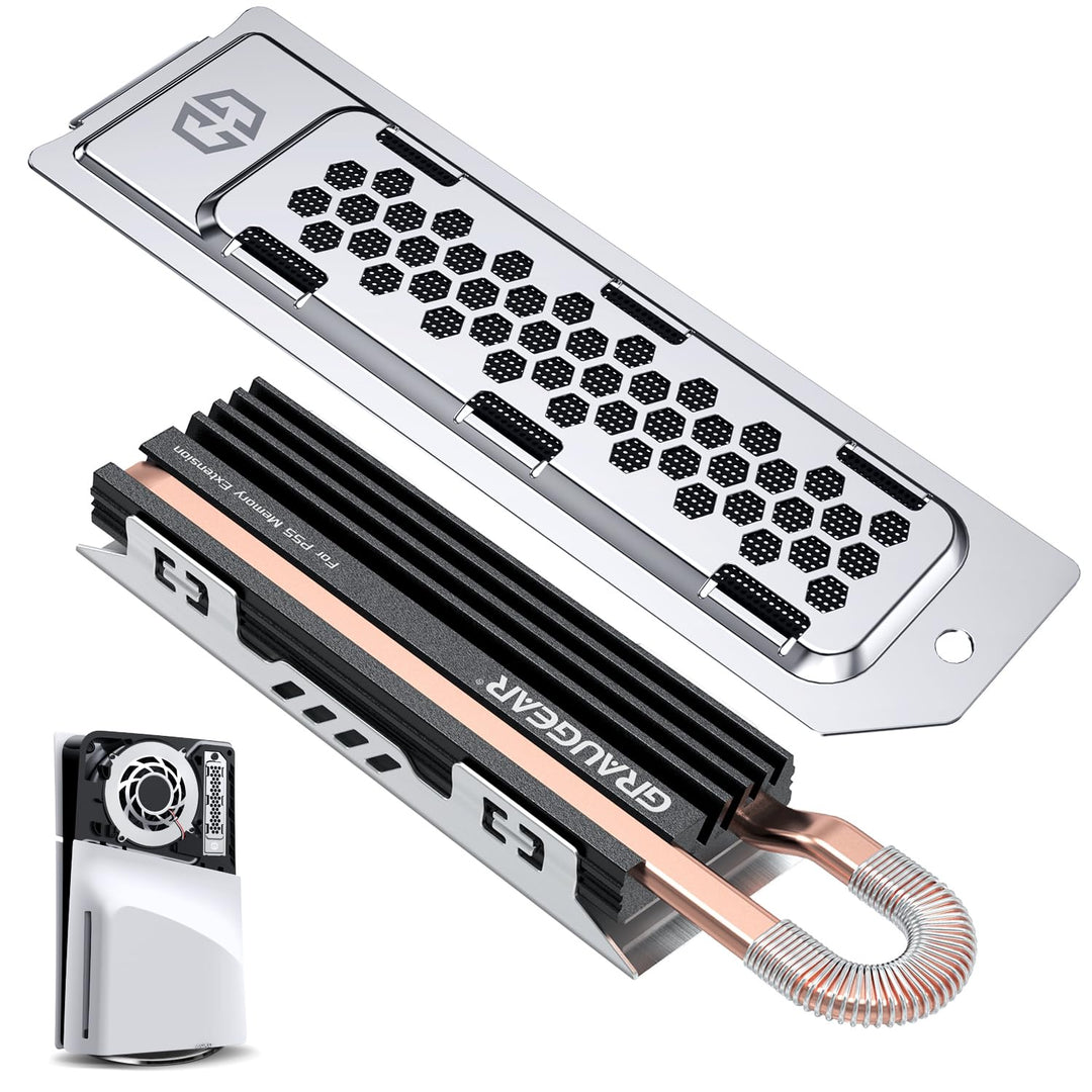GRAUGEAR HeatPipe-Kühlkörper für M.2 NVMe SSD (2280), PS5 Pro, PS5 Slim, für Playstation Speichererw