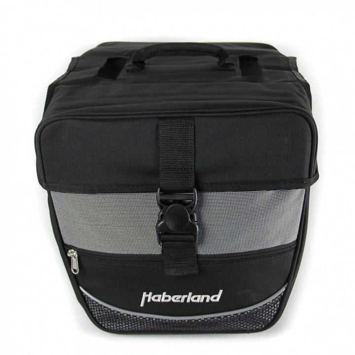 Haberland Fahrradtasche Doppeltasche Einsteiger-Serie Schwarz-silber, Schwarz-silber