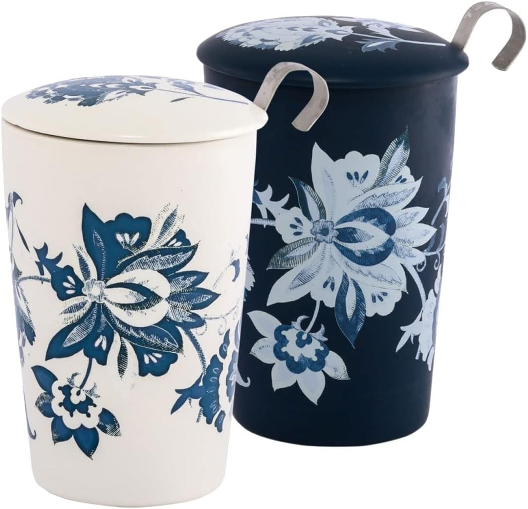 Eigenart TEAEVE Teetasse, Becher mit Sieb + Deckel, Luna White im Geschenkkarton