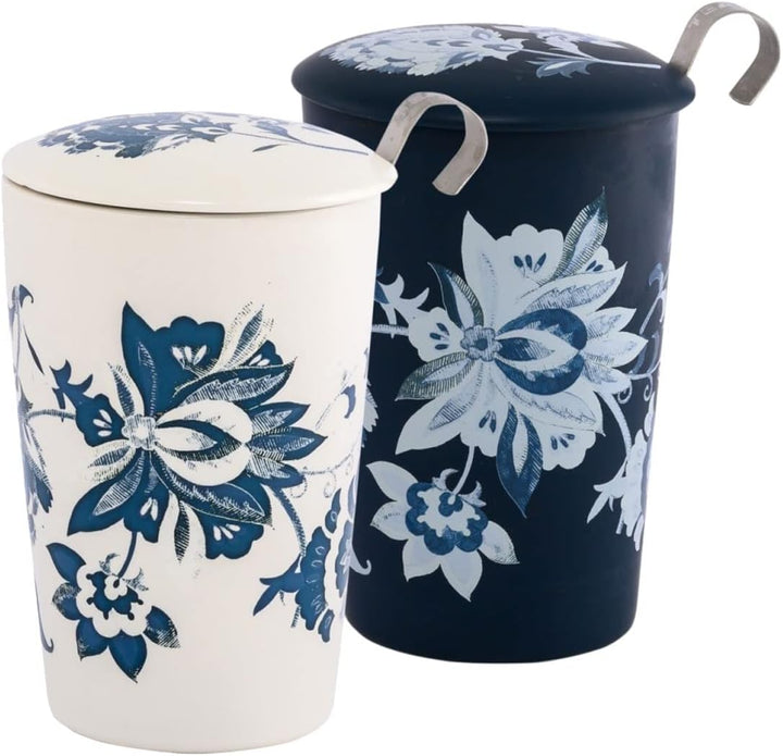 Eigenart TEAEVE Teetasse, Becher mit Sieb + Deckel, Luna White im Geschenkkarton