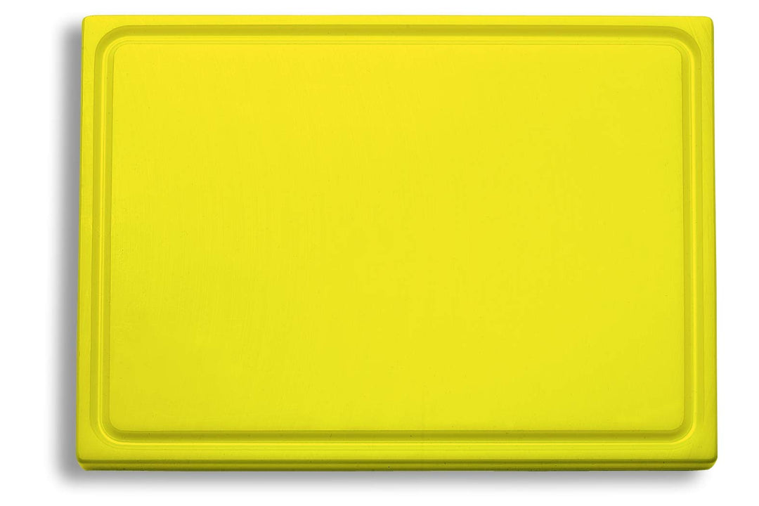 F. DICK Schneidbrett, Saftrille (Kunststoffschneidbrett, gelb, 265x325x18 mm, beidseitig verwendbar,
