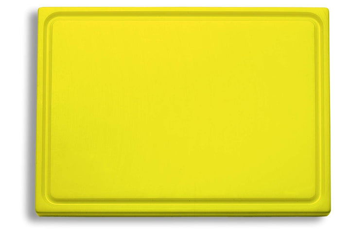 F. DICK Schneidbrett, Saftrille (Kunststoffschneidbrett, gelb, 265x325x18 mm, beidseitig verwendbar,