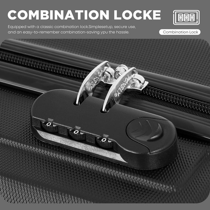 Koffer, Kabinenkoffer, Trolley Reisekoffer, Handgepäck, Rollkoffer Suitcase mit Zahlenschloss, Harts