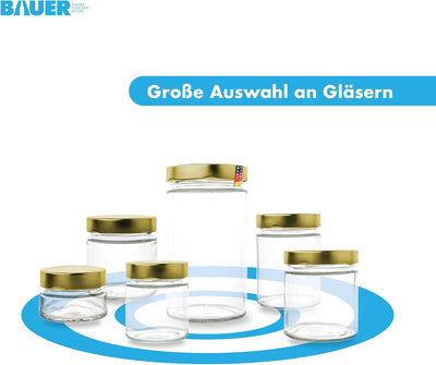 flaschenbauer - 6er Set Gewürzgläser Set 154ml - TO 58 Deep Mündung, Goldenen Deckel - Ideal für Gew