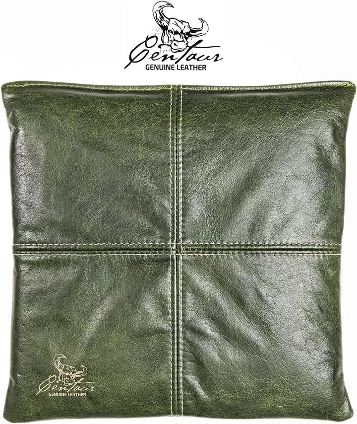 Centaur - Hochwertiges Leder Sitzkissen - Smaragdgrün 35x35 cm - Ideal für Stuhl oder Sitzbank - Abw