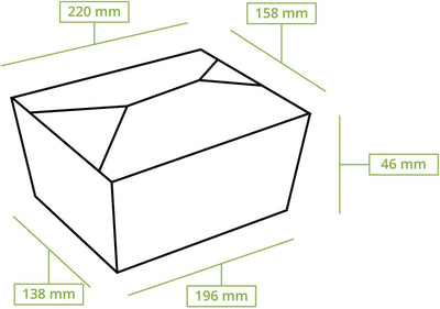 BIOZOYG Speise Box Take Away I Bio Speisebox mit Faltdeckel 1100 ml I Pappschachtel rechteckig I bra