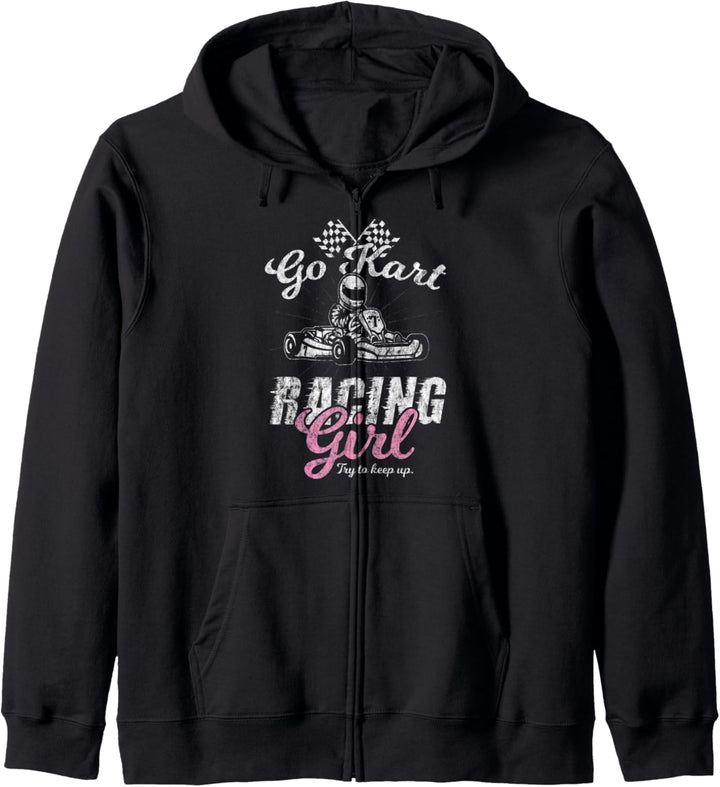 Go Kart Racing Girl Geschenk lustig sarkastische Frauen Kapuzenjacke