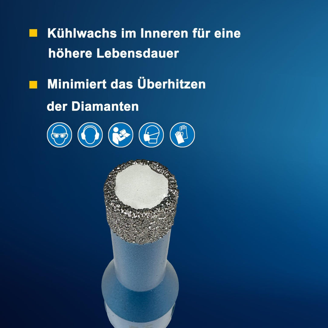 EDW Diamant Fliesenbohrer 14 mm x M14, Fliesenbohrkrone für Fliese, Wandfliese, Feinsteinzeug, Natur