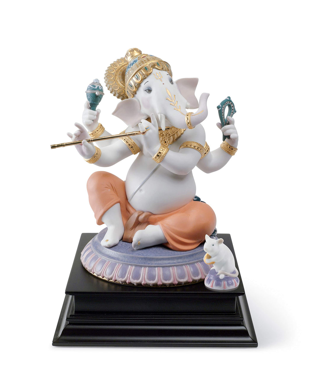 LLADRÓ Figur Ganesha Mit Bansuri. Limitierte Auflage. Ganesha. Porzellan.