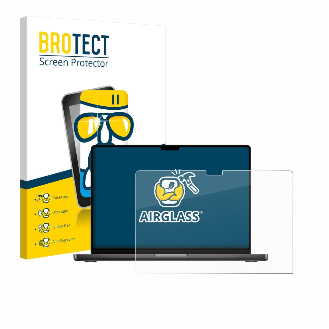 BROTECT Schutzglas für Apple MacBook Pro 16" M5 2026 Schutzfolie Panzer Folie Glas[Extrem Kratzfest