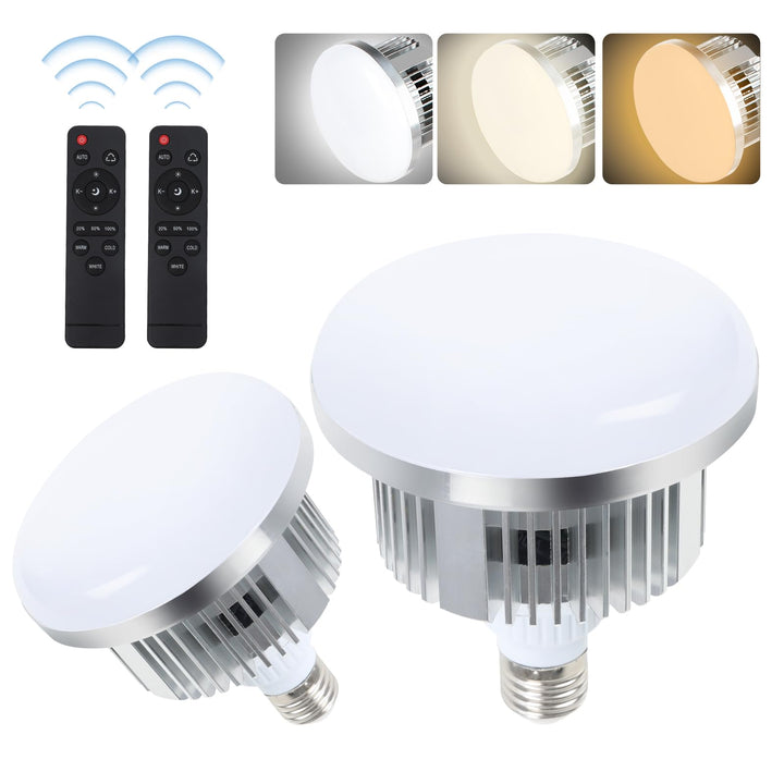 FGen LED Fotolampe, 2X135W Aufrüstung Fotoleuchte E27 3000-6500K Einstellbar mit Fernbedienung, LED